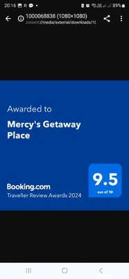 a screenshot of themerseys gateway webpage on a phone at Mercy's Getaway Place in Cape Town