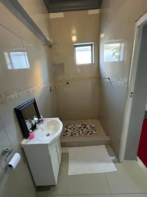 a bathroom with a sink and a shower at 57onWYNNE in Cape Town