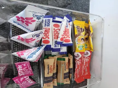 a drawer filled with packets of chips and other snacks at Wagenaar Villas in Monte Vista