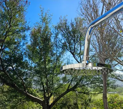 a roller coaster in a park with trees at Valley View Eco Country Estate - Paradise in the Winelands in Villiersdorp