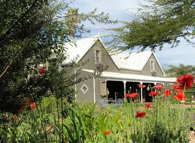 a house with red flowers in front of it at De Dapper Huys in Philadelphia