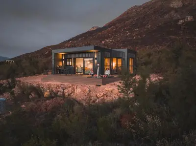 a modern house on top of a mountain at Springsteen Cabins in Rawsonville