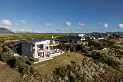 an aerial view of a house at Benguela Cove - Lavender Dreams in Hermanus