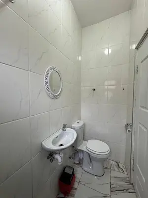 a bathroom with a toilet and a sink and a mirror at Michu Guest house in Cape Town