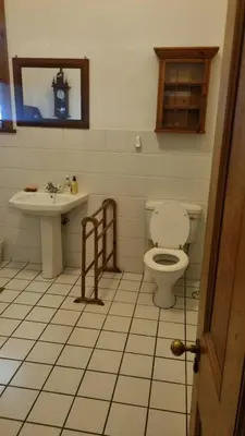 a bathroom with a toilet and a sink at Château Naudé in Stellenbosch Free Secure Parking in Stellenbosch
