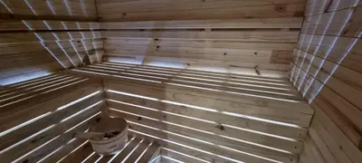 a small wooden sauna with a toilet in it at C'est la Vie 6 Standard Apartment in Franschhoek