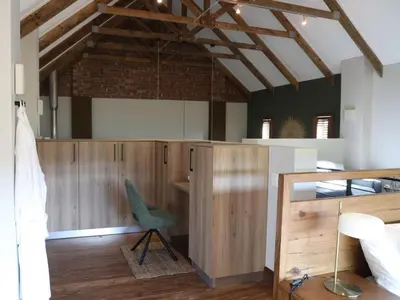 a room with a chair and a wooden wall at Gilgal Guest Accommodation in Onder-Papegaaiberg