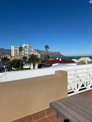 a view of the ocean from the roof of a building at Studio Apartment 100 meters to Strand Beach in Strand