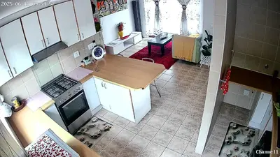 an overhead view of a kitchen with a counter top at Neats Accommodations in Cape Town