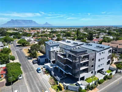an aerial view of a building in a city at Greystone Serenity 2-Bedroom Apartment in Cape Town