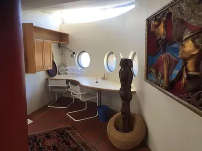 a bathroom with a sink and two mirrors on the wall at Spacious Self-Catering Apartment with Private Entrance in Peaceful Paradyskloof, Stellenbosch in Stellenbosch
