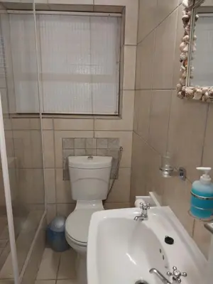 a bathroom with a toilet and a sink and a tub at Catch And Release Hermanus in Hermanus