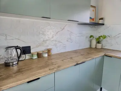 a kitchen with a counter top with a blender on it at Sand & Sea Studio Hermanus in Hermanus