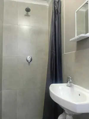 a bathroom with a sink and a shower at Home in Brooklyn Cape Town in Cape Town
