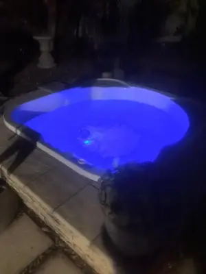 a blue tub in a dark room at 22 on BREEZAND in Cape Town