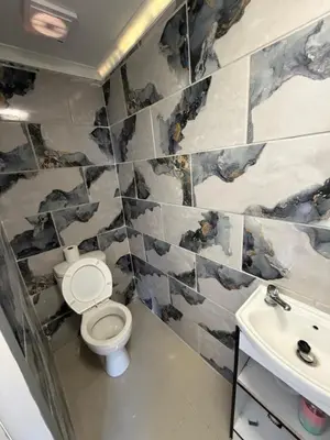 a bathroom with a toilet and a sink at Joy House in Cape Town