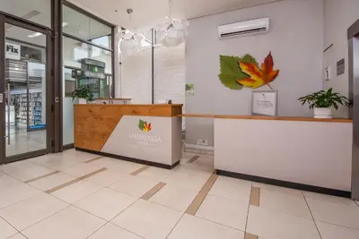 a lobby of a store with a reception desk at Instellies Self Catering Apartment in Stellenbosch