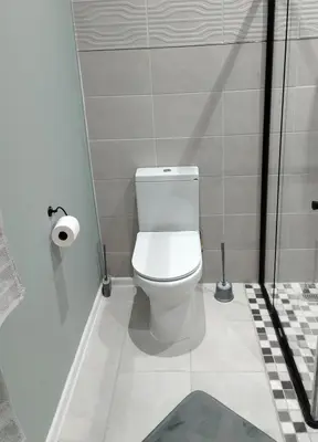 a bathroom with a toilet and a toilet paper roll at The Thatched Cottage in Eversdal