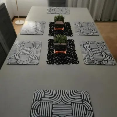 a table with four cars on top at Sune's self catering 2 in Worcester