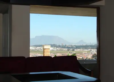a large window with a view of a city at Shirleys Place in Brackenfell