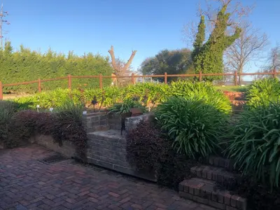 a garden with some plants and a fence at Inn On Highlands in Grabouw