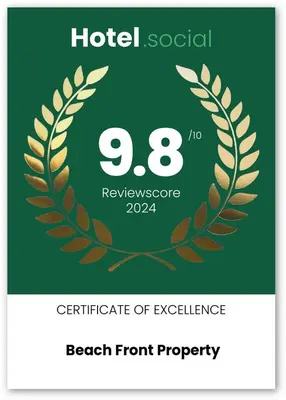 a certificate of excellence with a laurel wreath at Beach front property in Strand