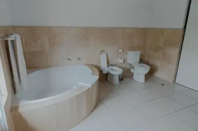 a bathroom with a tub and a toilet at Cana Vineyard Guesthouse in Paarl