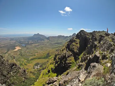 a view from the top of a mountain at Swallow's Nest in Somerset West