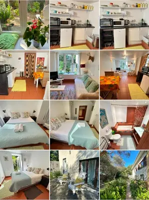 a collage of different pictures of a room at Olive Tree Garden apartment 1 in Cape Town