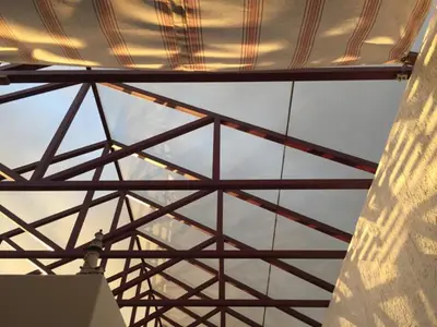 a view of the roof of a building at Sky house on Clarens in Bettyʼs Bay