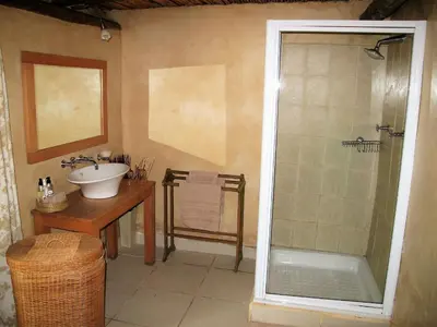 a bathroom with a sink and a shower at High Hopes in Greyton