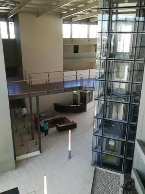 an overhead view of a large room with a building at A310 Lagoon Beach Apartment & Spa in Cape Town