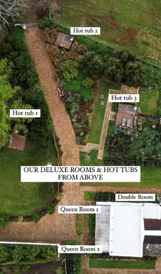 two pictures of a backyard with a house at Hemel 'N Aarde Stud in Hermanus