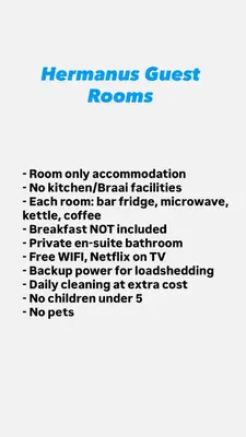 a screenshot of the terms guest rooms at Hermanus Guest Rooms in Hermanus