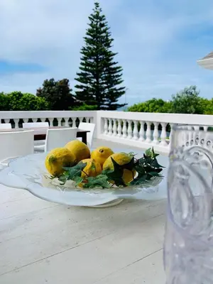 a plate of food on top of a table at Villa Voigt in Hermanus
