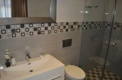 a bathroom with a toilet and a sink and a shower at A Perfect Self Catering in Wellington