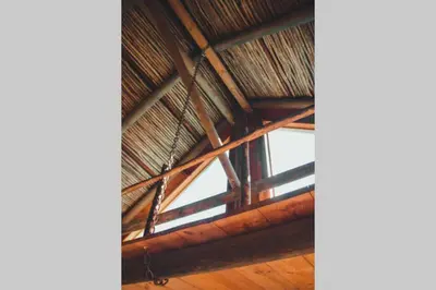 a roof of a building with a window at Stonewood Mountain Cabin in Breerivier