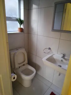 a bathroom with a toilet and a sink at 24 Wrench Glenlilly Parow in Cape Town