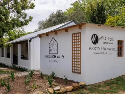 a building with the mofts ambassador walk clinic at Jonkershoek Valley Cottage in Stellenbosch