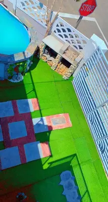 an overhead view of a building with a swimming pool at Kwaaami in Cape Town