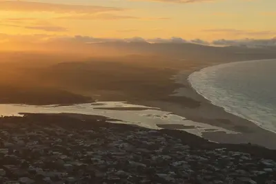 an aerial view of a beach and the ocean at Tuis en Tevrede - 1 Bedroom Flat in Hermanus