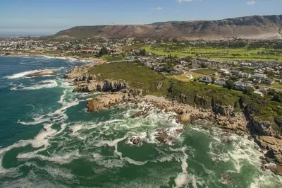 an aerial view of the cape of good hope at Wild Waters at Kraal Rock on the cliffs in Hermanus in Hermanus