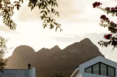 a view of the mountains from a house at Tollbosch in Somerset West